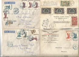 AIR FRANCE 3 Lettres PAR AVION  Madagascar France  + Tunis Madagascar Cachets D´arrivée Lisible Pour 2 - 1927-1959 Storia Postale