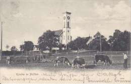 HUTTEN-L'EGLISE-ANIMEE-VACHES- -17.08.1904-TTB-CACHET KRIEGS KOMMISSARIAT - Hütten