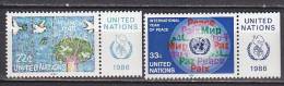 H0320 - UNO ONU NEW YORK N°465/66 ** AVEC TAB PAIX - Unused Stamps