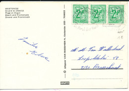 1978? Zichtkaart "Westende Strand En Dijk" Met PZ1671(strip 3) Van Westende  Naar Brasschaat Reclamestempel Zie Scan(s) - 1977-1985 Chiffre Sur Lion