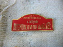 Pin´s Courses, Rallyes Automobiles. ASA Mediterranée, Rallye Avignon-Ventoux-Vaucluse - Rally