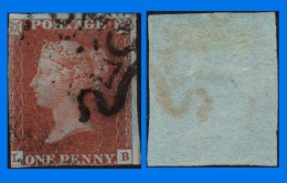 GB 1841-0109, QV 1d Red-Brown Letters L-B SG8a Plate 18 (Spec BS7b), MC Cancel - Gebraucht