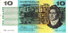 AUSTRALIA 1974 $10 Banknote Phillips/Wheeler - 1974-94 Australia Reserve Bank (Banknoten Aus Papier)