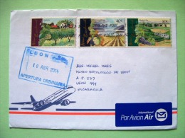 New Zealand 2014 Cover To Nicaragua - Grapes - Plane - Lettres & Documents