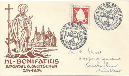 Germany (BRD) 1954  Mi.199  Bad Nauheim-Twickenham,England - Lettres & Documents