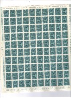 RECAPITO AUTORIZZATO 30 LIRE - FOGLIO INTERO NUOVO DA 100 Ripiegato  ***  MNH . N Foglio Alto - Full Sheets