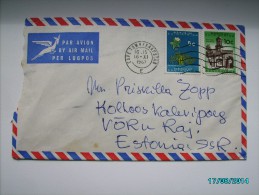 1967  SOUTH AFRICA  CAPE TOWN  TO USSR  RUSSIA  ESTONIA  AIR MAIL  ,  OLD COVER, 0 - Posta Aerea