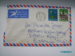 1967  SOUTH AFRICA  CAPE TOWN  TO USSR  RUSSIA  ESTONIA  AIR MAIL  ,  OLD COVER, 0 - Luftpost
