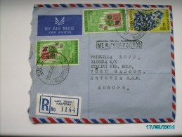 1960  SOUTH AFRICA  CAPE TOWN  TO USSR  RUSSIA  ESTONIA  REGISTERED AIR MAIL  ,  OLD COVER, 0 - Luftpost