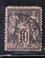 France 1877-80 Peace & Commerce 10c Used - 1898-1900 Sage (Type III)