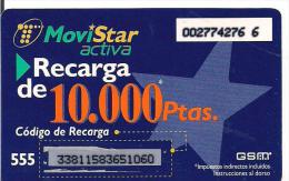 RECARGA MOVISTAR ACTIVA 10000PTAS - Sonstige & Ohne Zuordnung