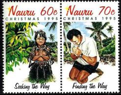 NAURU CHRISTMAS CHILD MAN SET OF 2  ISSUED 1995 MUH SG446-47 READ DESCRIPTION !! - Nauru
