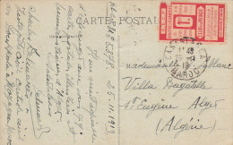 Maroc CPA Maximum Carte CASABLANCA 1919 Vignette RECP Affranchie Registre D´Echangistes Club Du Monde RARE !! (2 Scans) - Briefe U. Dokumente