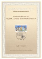 BRD / First Day Sheet (1986/03) 5300 Bonn 1: 1250 Years Of Bath Hersfeld (coat Of Arms) - Hydrotherapy