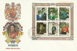 Penrhyn 1981 Royal Wedding Souvenir Sheet FDC - Penrhyn