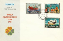 Penrhyn 1983 World Communications Year FDC - Penrhyn