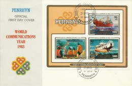 Penrhyn 1983 World Communications Year Souvenir Sheet - Penrhyn