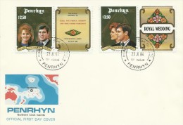 Penrhyn 1986 Royal Wedding FDC - Penrhyn