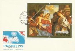 Penrhyn 1988 Christmas Souvenir Sheet FDC - Penrhyn