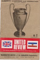 Official Football Programme MANCHESTER UNITED - F K SARAJEVO European Cup ( Pre - Champions League ) 1967 RARE - Abbigliamento, Souvenirs & Varie