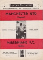 Official Football Programme HIBERNIANS MALTA - MANCHESTER UNITED European Cup ( Pre - Champions League ) 1967 RARE - Abbigliamento, Souvenirs & Varie