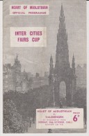 Official Football Programme HEARTS - VALERENGEN Norway INTER CITIES FAIRS CUP ( Pre - UEFA ) 1965 RARE - Abbigliamento, Souvenirs & Varie