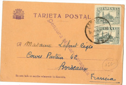 LMM12 - ESPAGNE CENSURA MILITAR ZARAGOZA SUR CARTE POSTALE MARS 1937 - Nationalists Censor Marks