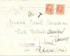 LMM12 - ESPAGNE CENSURA MILITARSAN SEBASTIAN SUR LETTRE JUIN 1938 TAXEE EN POSTE RESTANTE - Nationalists Censor Marks