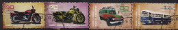 2012 Türkisch Zypern Mi.  764-7 Used   Historische Motorräder Und Busse - Used Stamps
