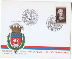 1951 - Enveloppe Lettre - Foire De Paris Philatélie + Timbre Yvert Et Tellier N° 882 - Matasellos Provisorios