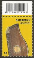 AUSTRIA/ ÖSTERREICH /L´AUTRICHE -EUROPA 2014-TEMA ANUAL "INSTRUMENTOS MUSICALES NACIONALES"- SERIE  1 V.- CODIGO BARRAS - 2014