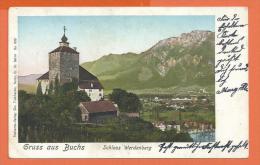 CGG3-30  Gruss Aus Buchs  Schloss Werdenberg. Pioneer. Stempel Buchs-Bahnhof 1904, Briefmarke Fehlt.Ecke Falte - Buchs