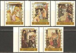 Fujeira 1970 Mi# 577-581 A ** MNH - Perf. - Christmas / Paintings - Fudschaira