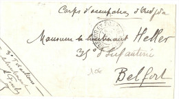 LMM12 - MAROC CORPS D'OCCUPATION D'OUDJA - FRAGMENT DE CL EN FM A DESTINATON DE BELFORT 14/1/1909 - Brieven En Documenten