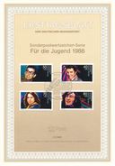 BRD / First Day Sheet (1988/11) 5300 Bonn 1: Buddy Holly, Elvis Presley, Jim Morrison, John Lenon - Elvis Presley