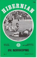 Official Football Programme HIBERNIAN - IFK NORRKOPING Sweden European UEFA Cup 1978 RARE - Abbigliamento, Souvenirs & Varie
