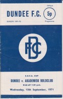 Official Football Programme DUNDEE FC - AKADEMISK BOLDCLUB COPENHAGEN European UEFA Cup 1971 RARE - Abbigliamento, Souvenirs & Varie
