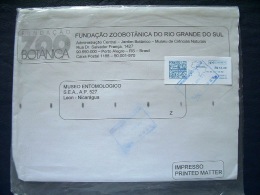 Brazil 2014 Cover To Nicaragua - Machine Franking - Map - Covers & Documents