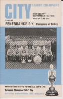 Official Football Programme MANCHESTER CITY - FENERBAHCE Turkey European Cup ( Pre - Champions League ) 1968 RARE - Abbigliamento, Souvenirs & Varie