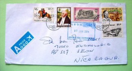 Belgium 2014 Cover To Nicaragua - Horse Postman Priest Building Nobel Price Dominique Pire - Old Industrial Site - Storia Postale