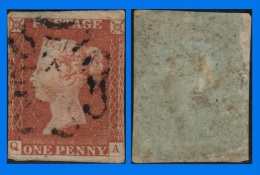 GB 1841-0119, QV 1d Pale Red-Brown Letters Q-A SG9, MC Cancel - Used Stamps