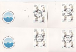 Australian Antarctic Territory 1979 Ships Serie I,Endurance ,   Block 4 X 4 Bases FDCs - FDC