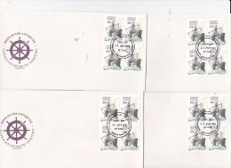 Australian Antarctic Territory 1981 Ships SerieIII,Kista Dan,   Block 4 X 4 Bases FDCs - FDC