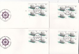 Australian Antarctic Territory 1981 Ships SerieIII,Nimrod,   Block 4 X 4 Bases FDCs - FDC