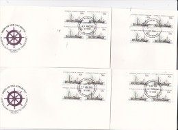 Australian Antarctic Territory 1981 Ships SerieIII,Norvegia,   Block 4 X 4 Bases FDCs - FDC