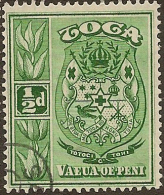 TONGA 1942 1/2d Green Arms SG 74 U #CS232 - Tonga (1970-...)