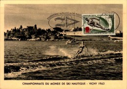 CHAMPIONNATS DU MONDE DE SKI NAUTIQUE...VICHY 1963...CPSM GRAND FORMAT ANIMEE - Wasserski