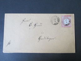 DR Nr. 4 Oberrand!! Brustschild EF Thurn Und Taxis Stempel Vieselbach 19.3.1872. Gelaufen Nach Gardelegen. Toller Beleg! - Brieven En Documenten