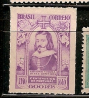 Brazil ** & 8º Cent. Da Monarquia Portuguesa, Salvador Benevides  1940  (370) - Nuevos
