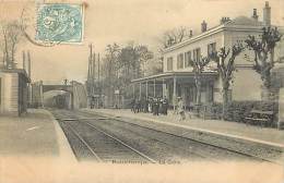 Ref  B544- Val D Oise - Beauchamps - La Gare Ligne De Chemin De Fer  -carte Bon Etat - - Beauchamp